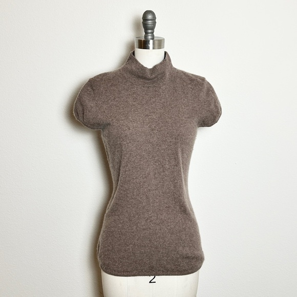 ANTONIO MELANI Tops - ANTONIO MELANI 100% Cashmere Taupe Turtle Neck Sweater Blouse Size M